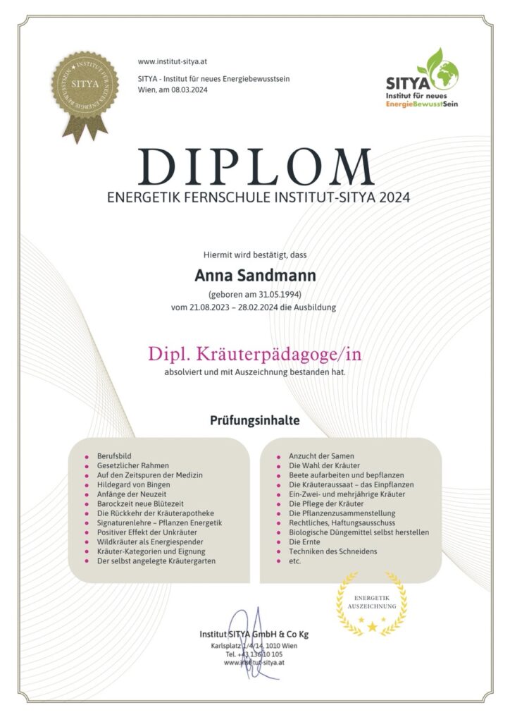 Anna Sandmann: Diplom Kräuterpädagogin